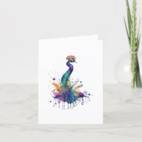 Peacock Een Vogelportret in Waterverven & Pen