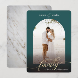 Peacock eindelijk getrouwd en venster foto save the date