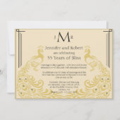 Peacock Elegance Art Deco Bruiloft Jubileum Kaart (Voorkant)