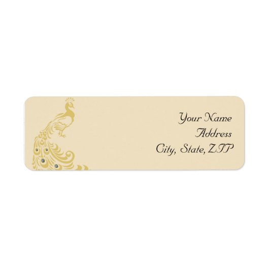 Peacock Elegance Art Deco Flair Etiket (Voorkant)