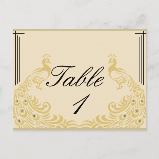 Peacock Elegance Art Deco Flair Tafelnummer (Voorkant)