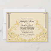 Peacock Elegance Art Deco Flair Uitnodiging voor b (Voorkant)