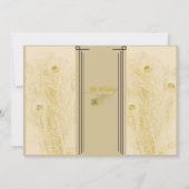 Peacock Elegance Art Deco Flair Wedding Invitation Kaart (Achterkant)