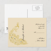 Peacock Elegance Art Deco RSVP Briefkaart (Voorkant / Achterkant)