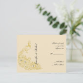 Peacock Elegance Art Deco RSVP Briefkaart (Staand voorkant)