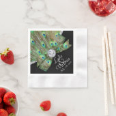 Peacock Elegance & Diamonds Wedding Servetten (Insitu)