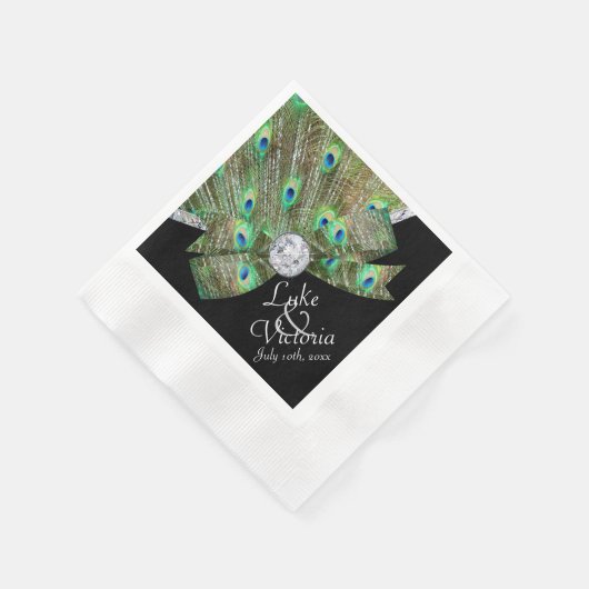 Peacock Elegance & Diamonds Wedding Servetten (Hoek)