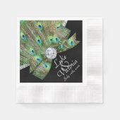 Peacock Elegance & Diamonds Wedding Servetten (Voorkant)