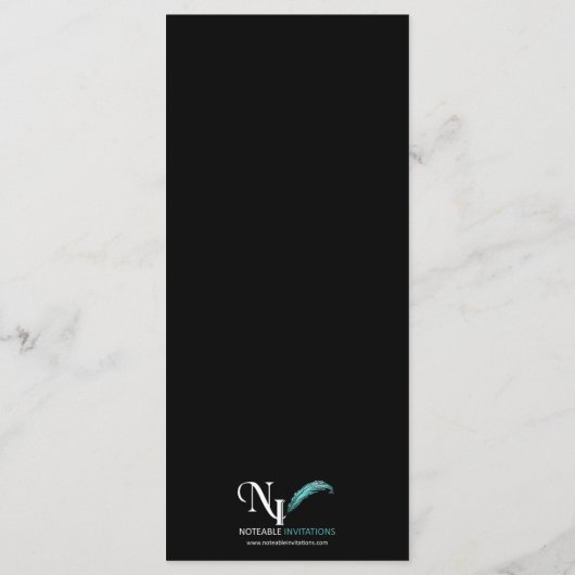 Peacock Elegance in het menu Zwart goud en wit (Achterkant)