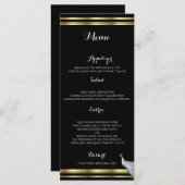 Peacock Elegance in het menu Zwart goud en wit (Voorkant / Achterkant)