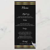 Peacock Elegance in het menu Zwart goud en wit (Voorkant)