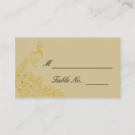 Peacock Elegance met een Art Deco Flair Place Card Plaatskaartje