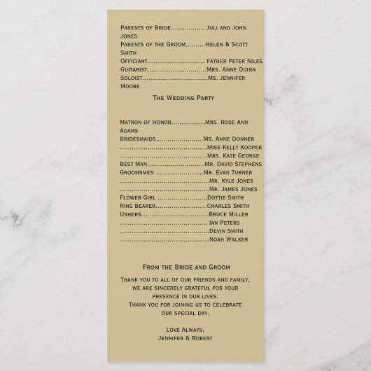 Peacock Elegance met een Art Deco Flair Programma Programmakaart (Achterkant)