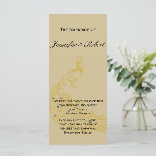 Peacock Elegance met een Art Deco Flair Programma Programmakaart (Staand voorkant)