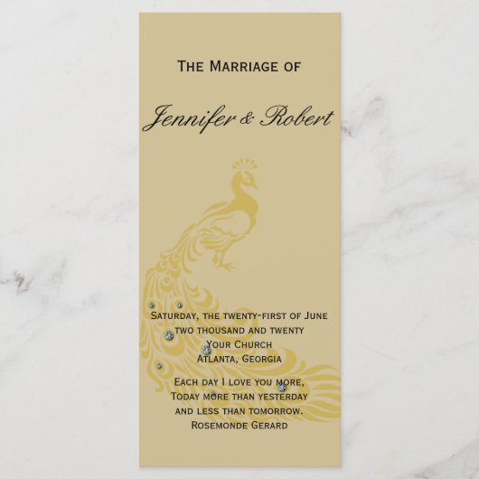 Peacock Elegance met een Art Deco Flair Programma Programmakaart (Voorkant)