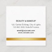 Peacock Elegant Abstract Gold Glitter Modern Busi Vierkante Visitekaartje (Achterkant)