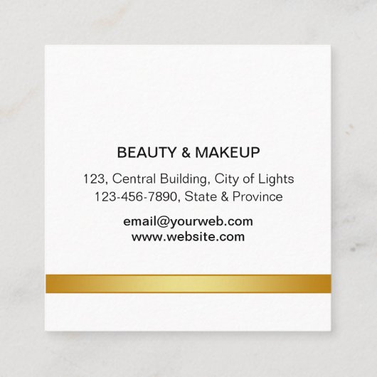 Peacock Elegant Abstract Gold Glitter Modern Busi Vierkante Visitekaartje (Achterkant)