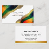 Peacock Elegant Abstract Gouden Glitter Modern Bus Visitekaartje (Voorkant / Achterkant)