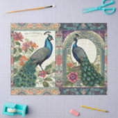 Peacock Elegant Botanische Ephemera Paar Decoupage Tissuepapier (Craft)