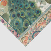 Peacock Elegant Botanische Ephemera Paar Decoupage Tissuepapier (Detail)