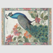 Peacock Elegant Botanische Ephemera Roze Decoupage Tissuepapier (Voorkant)