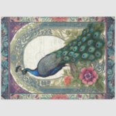 Peacock Elegant Floral Ephemera Paarse Decoupage Tissuepapier (Voorkant)