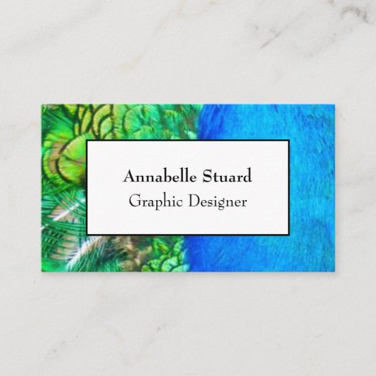 Peacock elegant modern zakenmake-up kunstenaar visitekaartje (Voorkant)