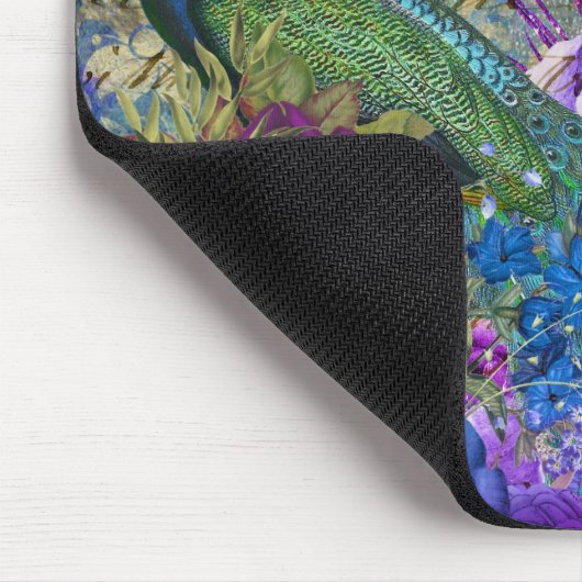 Peacock Elegant  Paars Blauwgroen goudmonogram Muismat (Hoek)