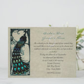  Peacock Elegant Wedding Repetitie Diner Kaart (Staand voorkant)