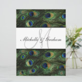 Peacock Elegant Wedding-uitnodiging Kaart (Staand voorkant)