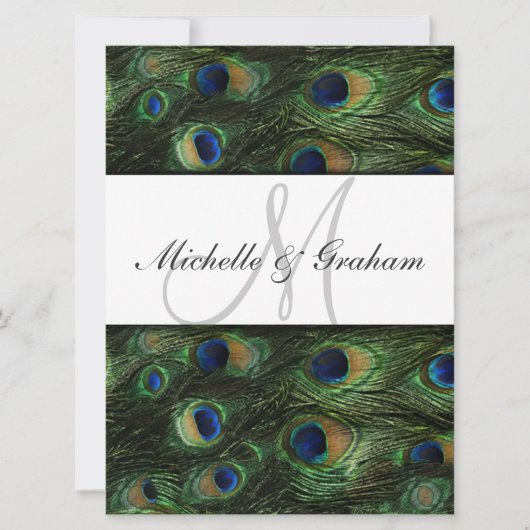Peacock Elegant Wedding-uitnodiging Kaart (Voorkant)
