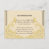 Peacock Elegantie met een Art Deco Flair Bruiloft Informatiekaartje (Voorkant)