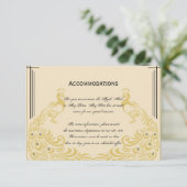 Peacock Elegantie met een Art Deco Flair Bruiloft Informatiekaartje (Staand voorkant)