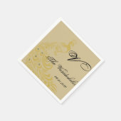 Peacock Elegantie met een Art Deco Flair Monogram Servet (Hoek)