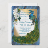 Peacock & Emerald Green Metallic Zijde & Goud Kaart (Voorkant)