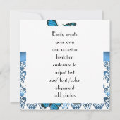 Peacock en blauwe vlinders kaart (Achterkant)