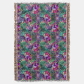 Peacock en bloemen florale vogel elegant deken (Voorkant Verticaal)