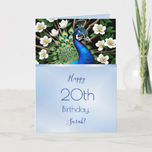 Peacock en bloemen kaart