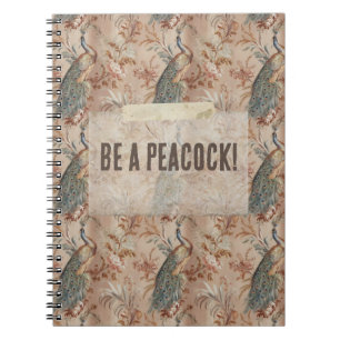 Peacock en botanisch patroon Wees een pauw Notitieboek