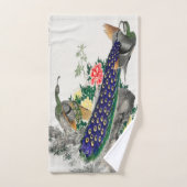 Peacock en de bloemen Japanse kunst Bad Handdoek (Handdoek)
