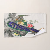 Peacock en de bloemen Japanse kunst Bad Handdoek (Handdoek)