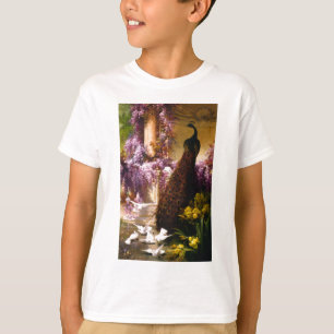 Peacock en Doves in een tuin T-shirt