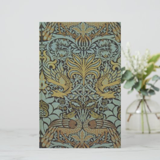 Peacock en Dragon (door William Morris) Briefpapier (Staand voorkant)