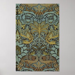 Peacock en Dragon (door William Morris) Poster