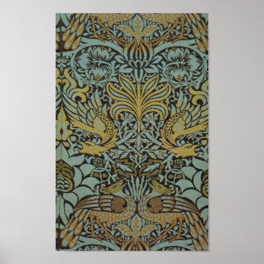 Peacock en Dragon (door William Morris) Poster (Voorkant)