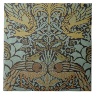 Peacock en Dragon (door William Morris) Tegeltje