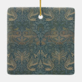 Peacock en Dragon van William Morris Keramisch Ornament (Achterkant)