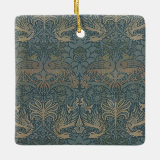 Peacock en Dragon van William Morris Keramisch Ornament (Voorkant)