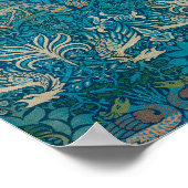Peacock en Dragon van William Morris Poster (Hoek)