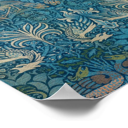 Peacock en Dragon van William Morris Poster (Hoek)